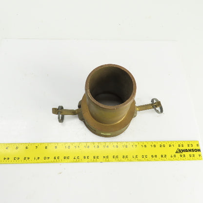 40C 4" Female x 4" Male Brass Camlock Hose Shank Coupler Adapter
