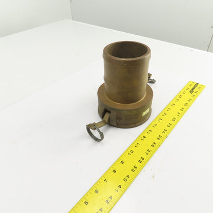 40C 4" Female x 4" Male Brass Camlock Hose Shank Coupler Adapter