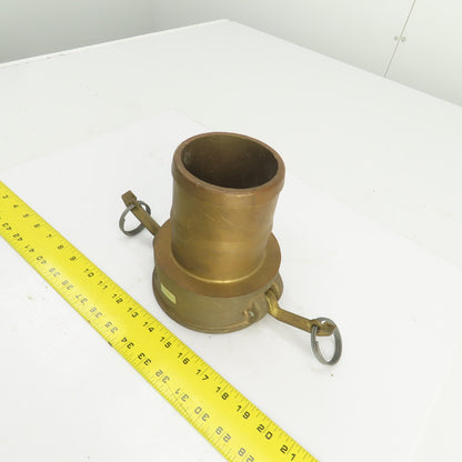 40C 4" Female x 4" Male Brass Camlock Hose Shank Coupler Adapter