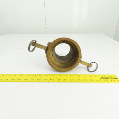 40C 4" Female x 4" Male Brass Camlock Hose Shank Coupler Adapter