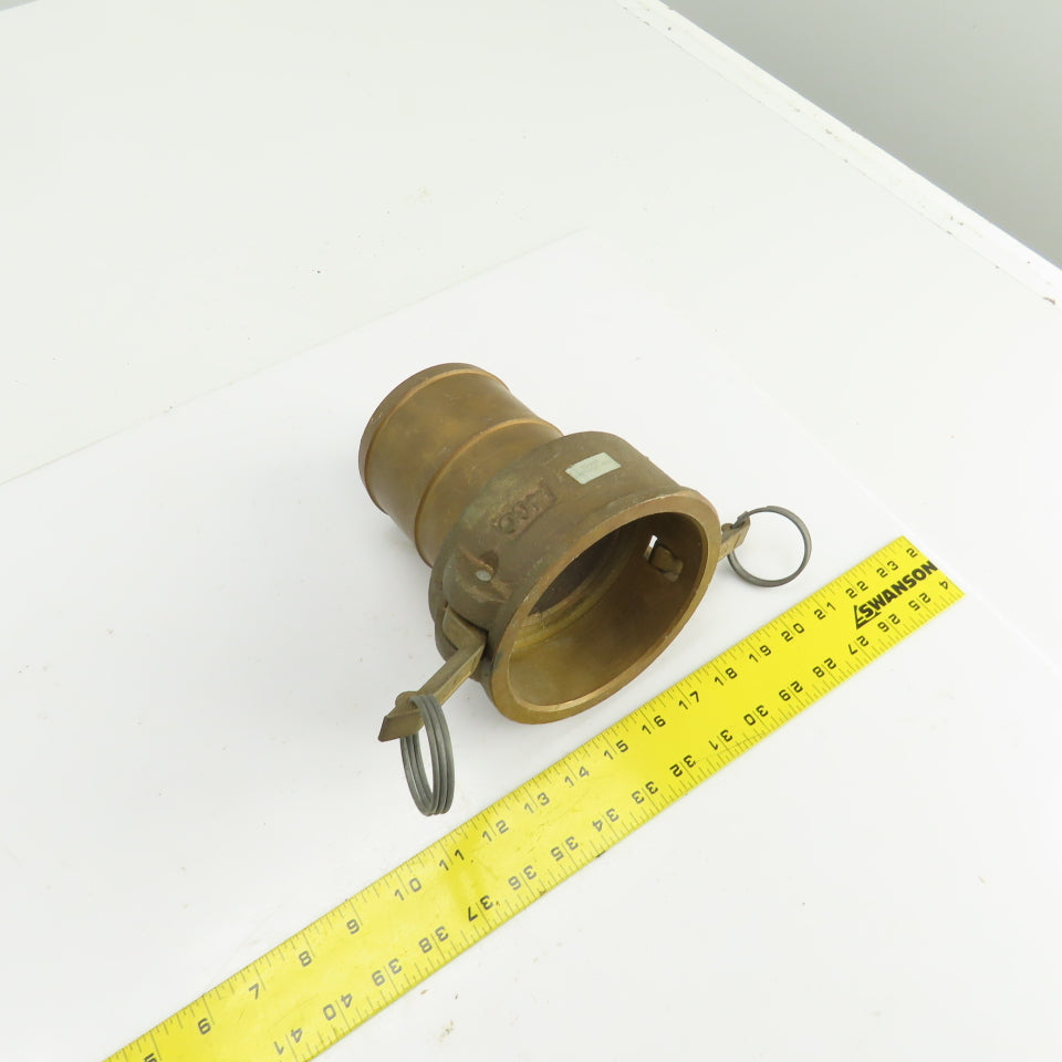 40C 4" Female x 4" Male Brass Camlock Hose Shank Coupler Adapter