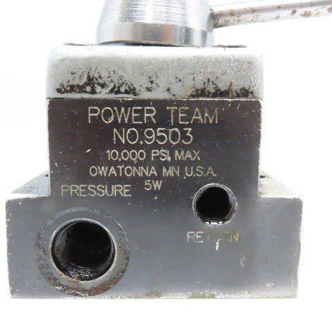 Power Team 9503 Manual Control Valve 3/4 Way 2 Position 5000PSI 1/4" NPT