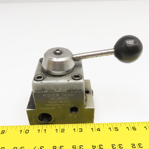 Power Team 9503 Manual Control Valve 3/4 Way 2 Position 5000PSI 1/4" NPT