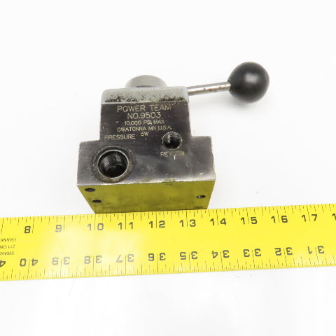 Power Team 9503 Manual Control Valve 3/4 Way 2 Position 5000PSI 1/4" NPT