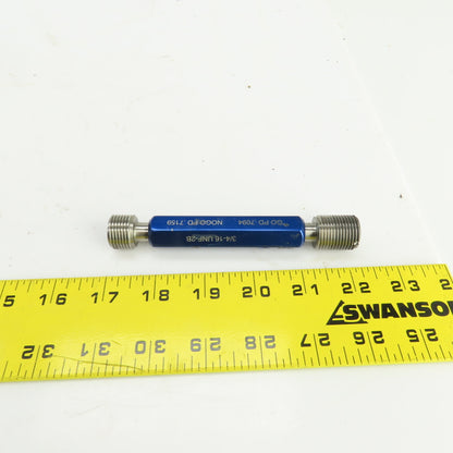 Van Keuren 3/4"-16 UNF-2B Thread Plug Gage GO PD .7094 NOGO PD .7159