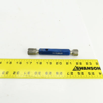 Van Keuren 3/4"-16 UNF-2B Thread Plug Gage GO PD .7094 NOGO PD .7159