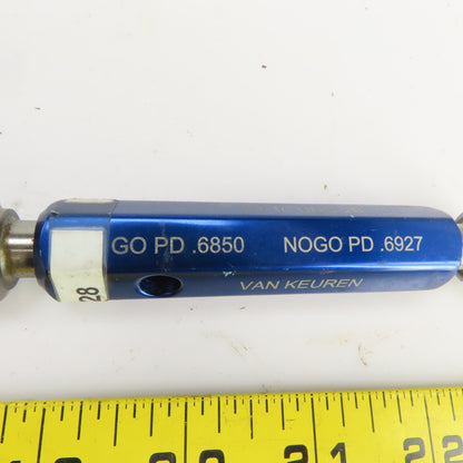 Van Keuren 3/4"-10 UNC-2B Thread Plug Gage GO PD .6850 NOGO PD .6927