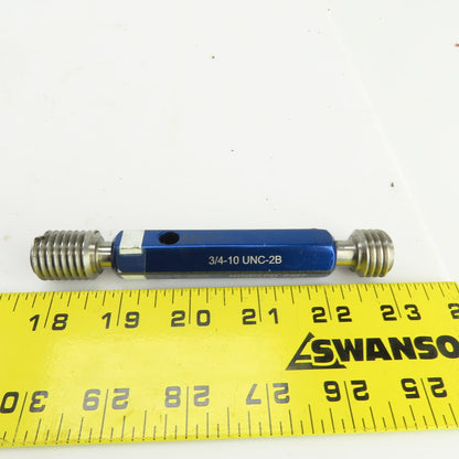Van Keuren 3/4"-10 UNC-2B Thread Plug Gage GO PD .6850 NOGO PD .6927