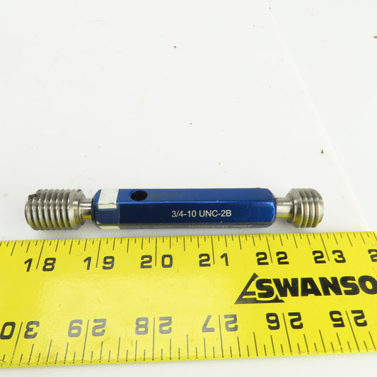 Van Keuren 3/4"-10 UNC-2B Thread Plug Gage GO PD .6850 NOGO PD .6927