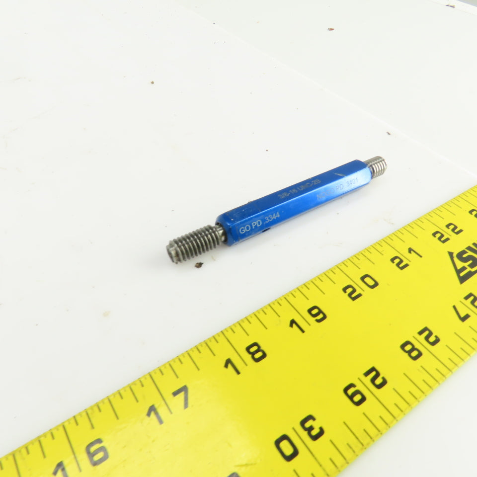 Van Keuren 3/8"-16 UNC-2B Thread Plug Gage GO PD .3344 NOGO PD .3401
