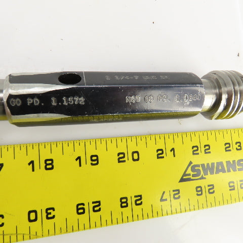 Alameda 1-1/4"-7 UNC 3B Thread Plug Gage GO PD 1.1572 NOT GO PD 1.1644