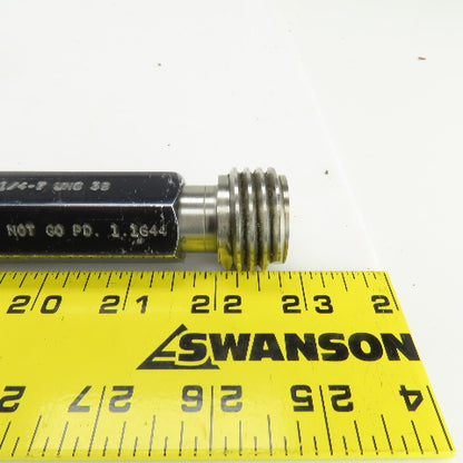 Alameda 1-1/4"-7 UNC 3B Thread Plug Gage GO PD 1.1572 NOT GO PD 1.1644