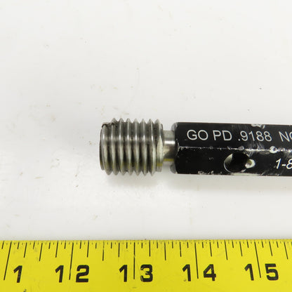 Alameda 1"-8 UNC-2B Thread Plug Gage GO PD 0.9188 NOGO PD 0.9276