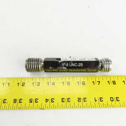 Alameda 1"-8 UNC-2B Thread Plug Gage GO PD 0.9188 NOGO PD 0.9276