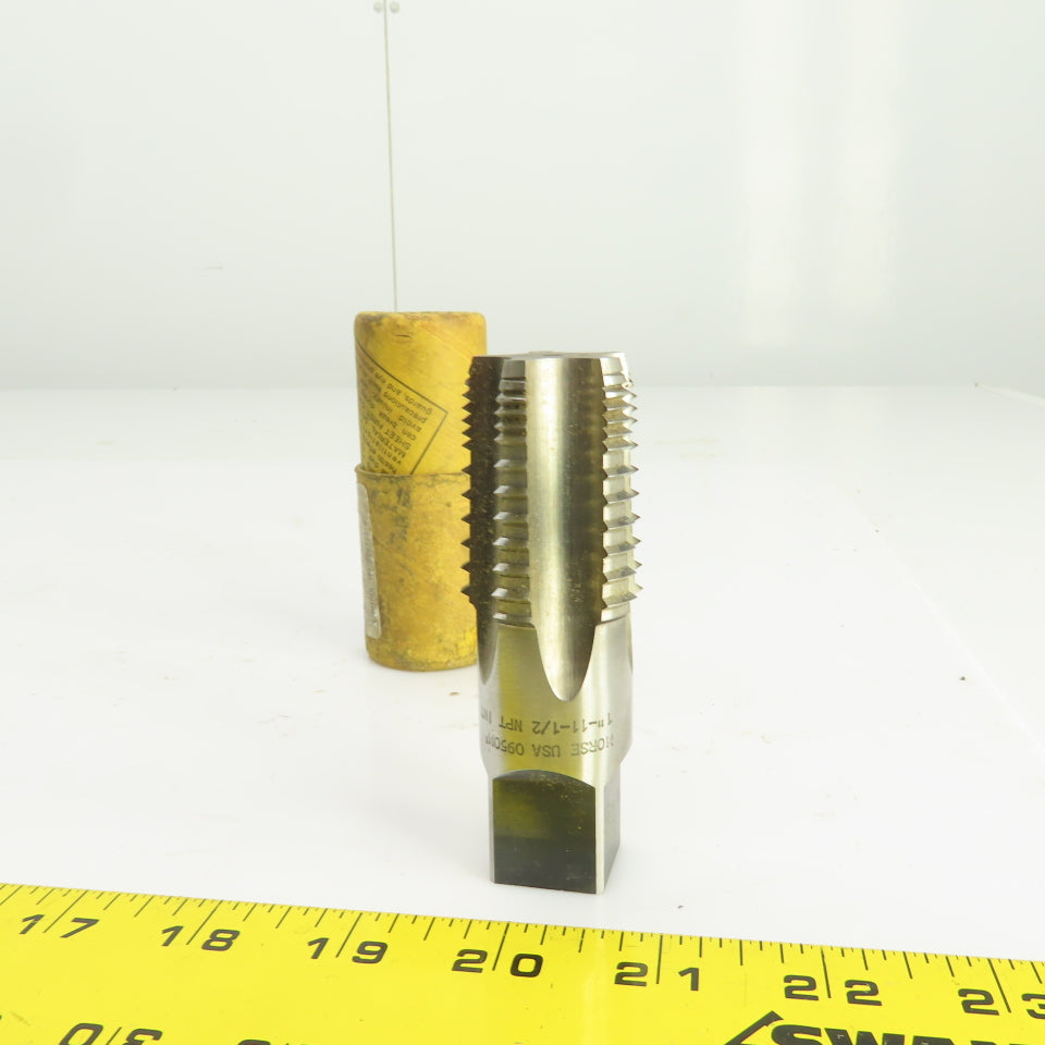 Morse 1"-11-1/2 NPT INT THD Straight 5 Flute Pipe Tap 3-3/4" OAL 7/8" Shank USA