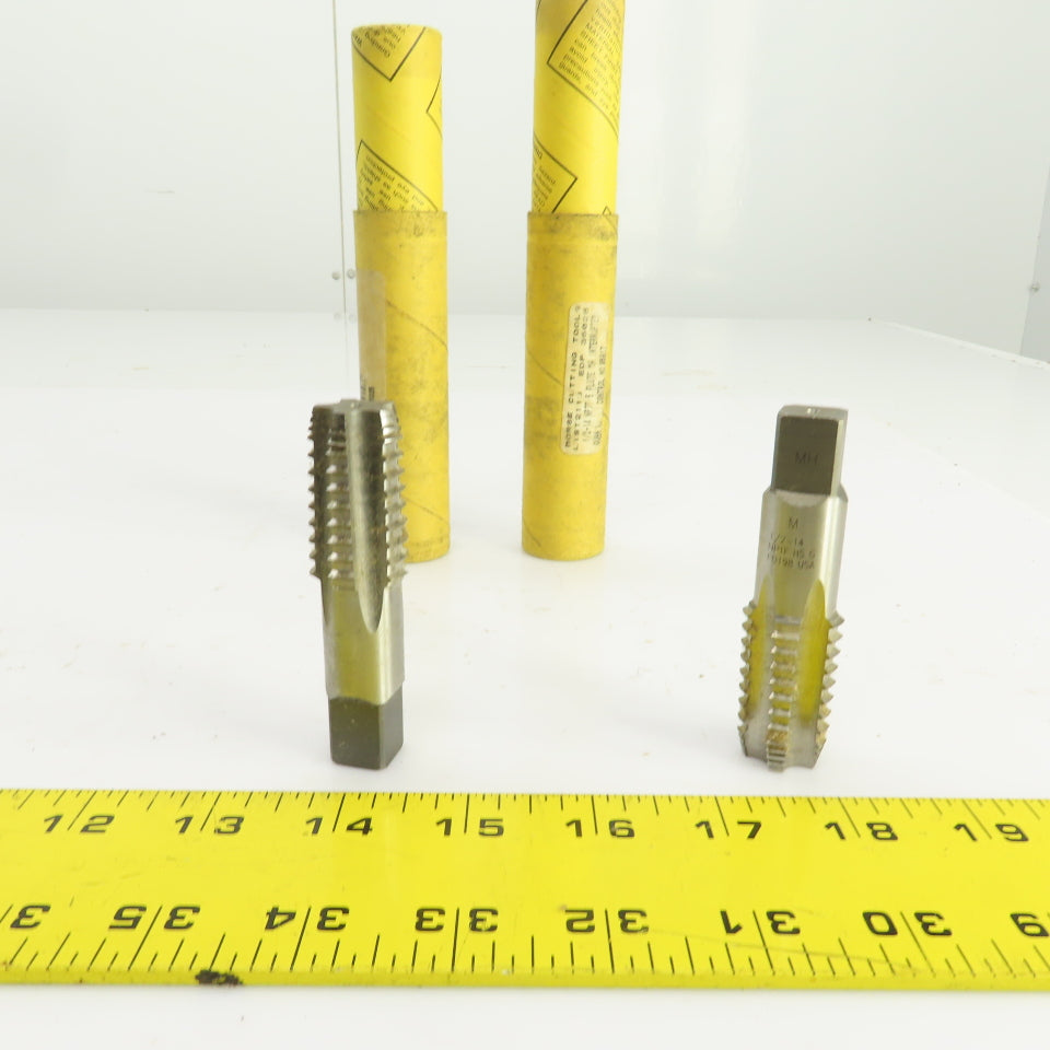 Morse 1/2"-14 NPTF HS G Straight 5 Flute Pipe Tap 3-1/8" OAL 9/16" Shank Lot/2