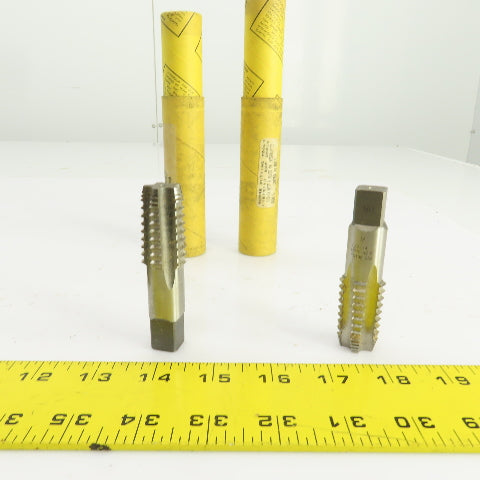 Morse 1/2"-14 NPTF HS G Straight 5 Flute Pipe Tap 3-1/8" OAL 9/16" Shank Lot/2