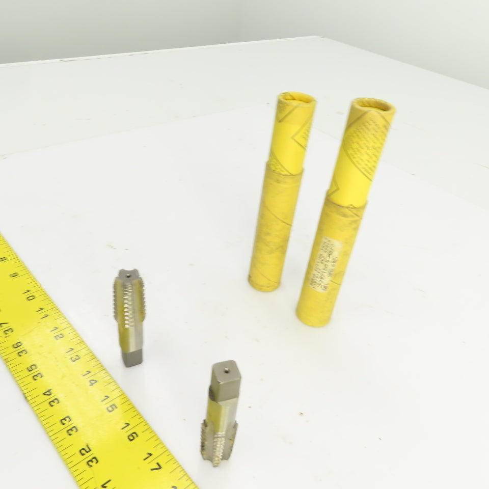 Morse 1/2"-14 NPTF HS G Straight 5 Flute Pipe Tap 3-1/8" OAL 9/16" Shank Lot/2