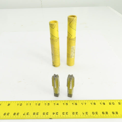 Morse 1/2"-14 NPTF HS G Straight 5 Flute Pipe Tap 3-1/8" OAL 9/16" Shank Lot/2