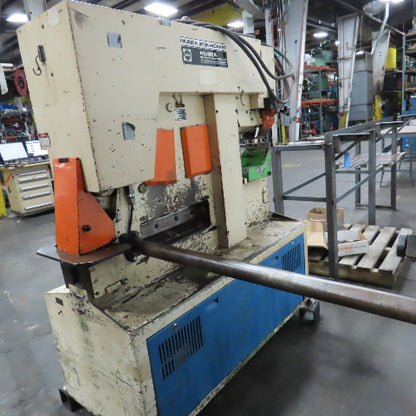 Mubea HIW750 82 Ton Dual Station Iron Worker 10Hp 480V Roller Table & Tooling