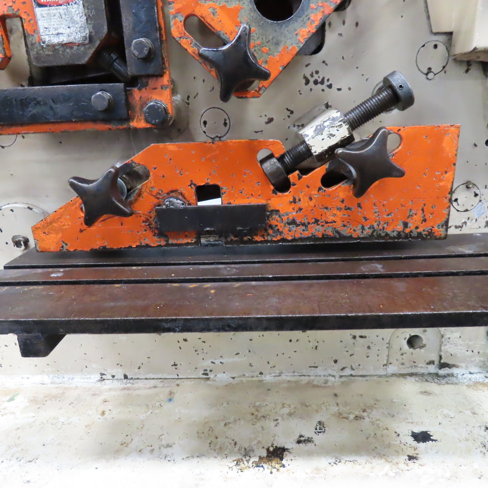 Mubea HIW750 82 Ton Dual Station Iron Worker 10Hp 480V Roller Table & Tooling