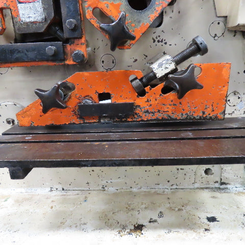 Mubea HIW750 82 Ton Dual Station Iron Worker 10Hp 480V Roller Table & Tooling