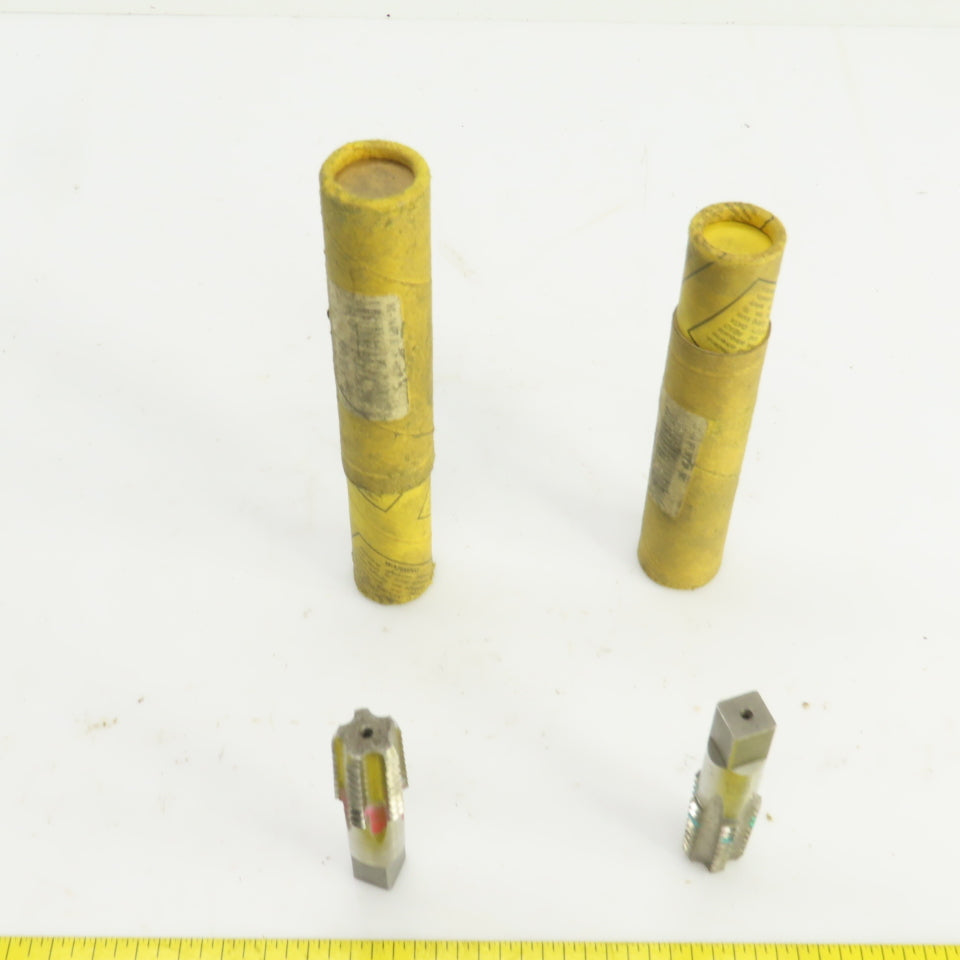Morse 1/2"-14 NPT HSS Straight 5 Flute Pipe Tap 3-1/8" OAL 9/16" Shank Lot/2 USA