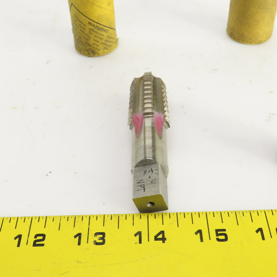 Morse 1/2"-14 NPT HSS Straight 5 Flute Pipe Tap 3-1/8" OAL 9/16" Shank Lot/2 USA