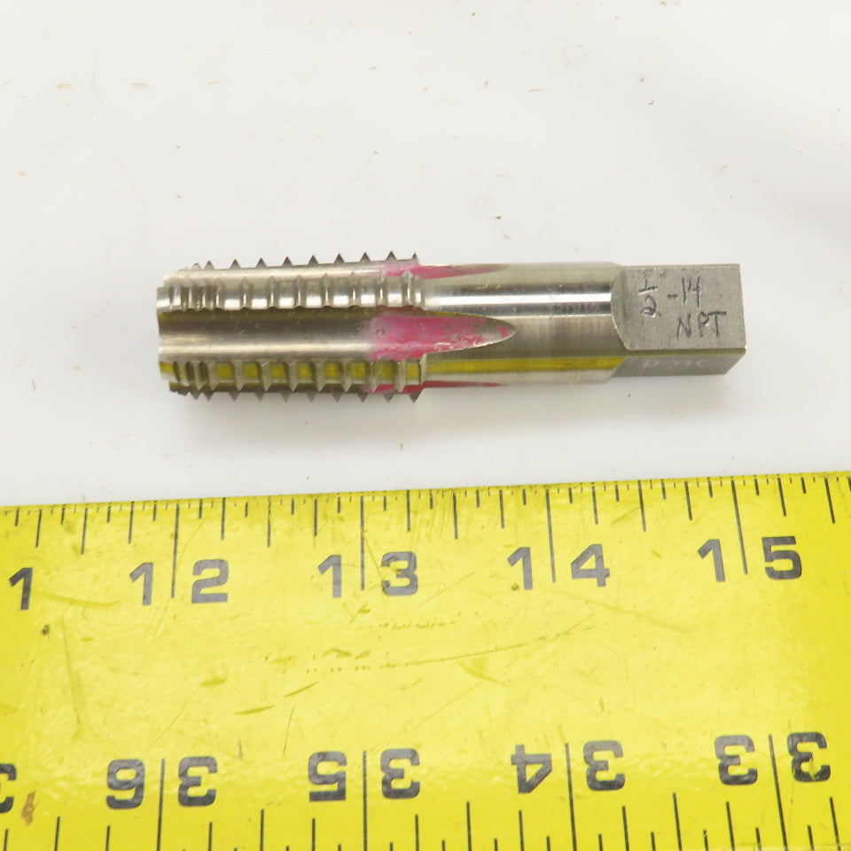 Morse 1/2"-14 NPT HSS Straight 5 Flute Pipe Tap 3-1/8" OAL 9/16" Shank Lot/2 USA
