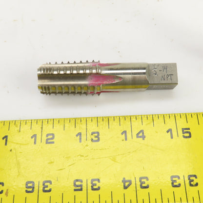Morse 1/2"-14 NPT HSS Straight 5 Flute Pipe Tap 3-1/8" OAL 9/16" Shank Lot/2 USA