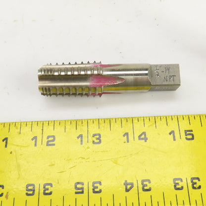 Morse 1/2"-14 NPT HSS Straight 5 Flute Pipe Tap 3-1/8" OAL 9/16" Shank Lot/2 USA