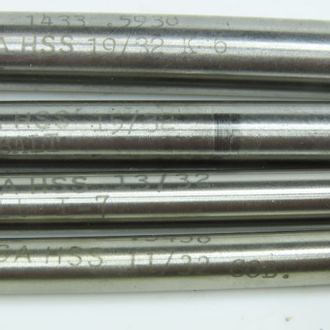 Yankee 11/32", 13/32", 15/32" 19/32" Chucking Reamer Lot of 4