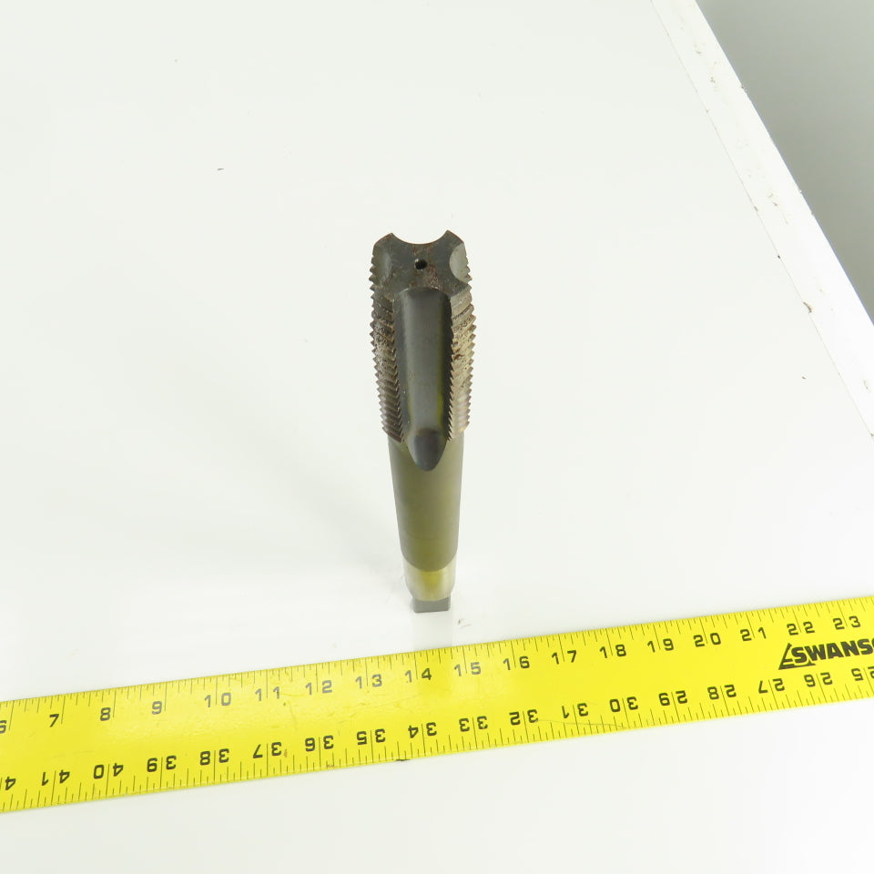 North American 1-1/4"-7 NC HS GH-4 Straight 4 Flute Plug Tap 10" OAL 3/4" Shank