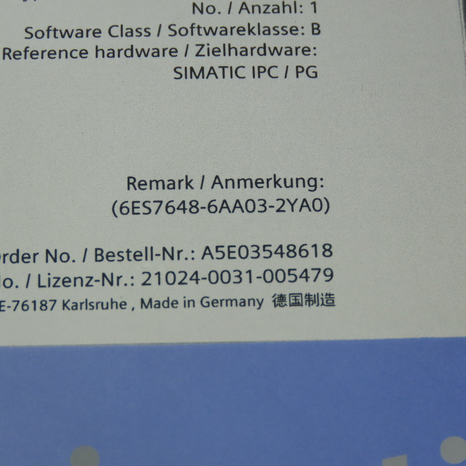 Siemens 6ES7648-6AA03-2YAD Simatic Image & Partition Simatic Software