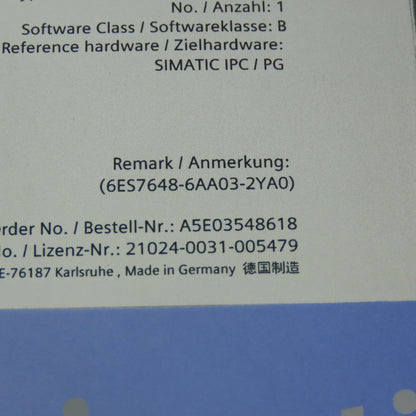 Siemens 6ES7648-6AA03-2YAD Simatic Image & Partition Simatic Software