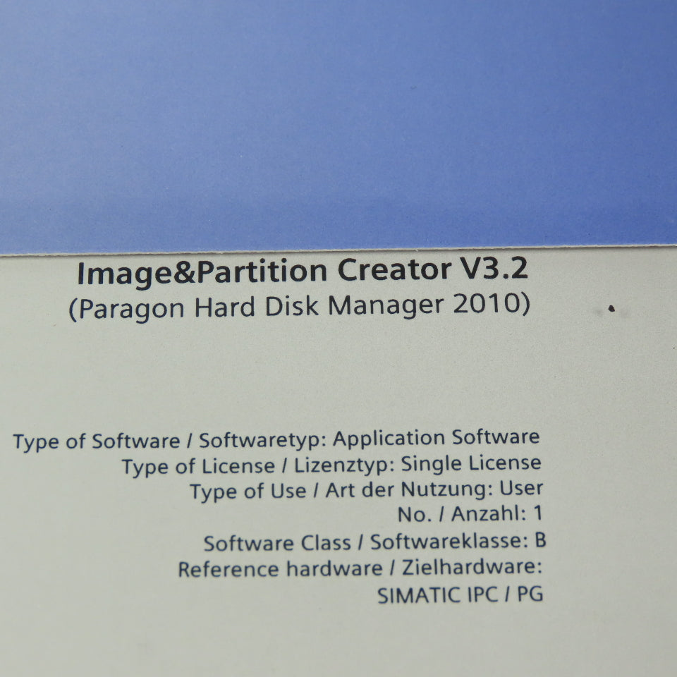 Siemens 6ES7648-6AA03-2YAD Simatic Image & Partition Simatic Software