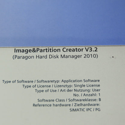 Siemens 6ES7648-6AA03-2YAD Simatic Image & Partition Simatic Software
