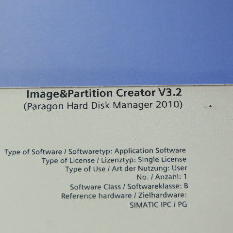 Siemens 6ES7648-6AA03-2YAD Simatic Image & Partition Simatic Software
