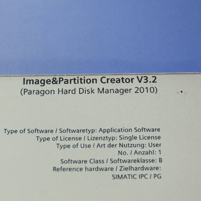 Siemens 6ES7648-6AA03-2YAD Simatic Image & Partition Simatic Software