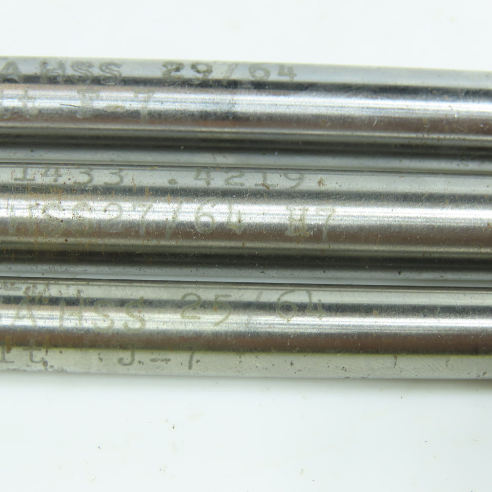Yankee 25/64", 27/64", 29/64" Chucking Reamer 6 Flute Lot of 3