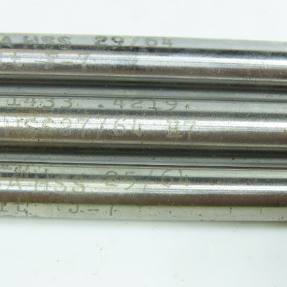Yankee 25/64", 27/64", 29/64" Chucking Reamer 6 Flute Lot of 3