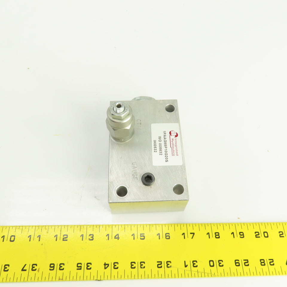 Vickers 1PAAG95P10G20S IH10532 Hydraulic Valve Block W/1DR2P20S Cartridge Valve