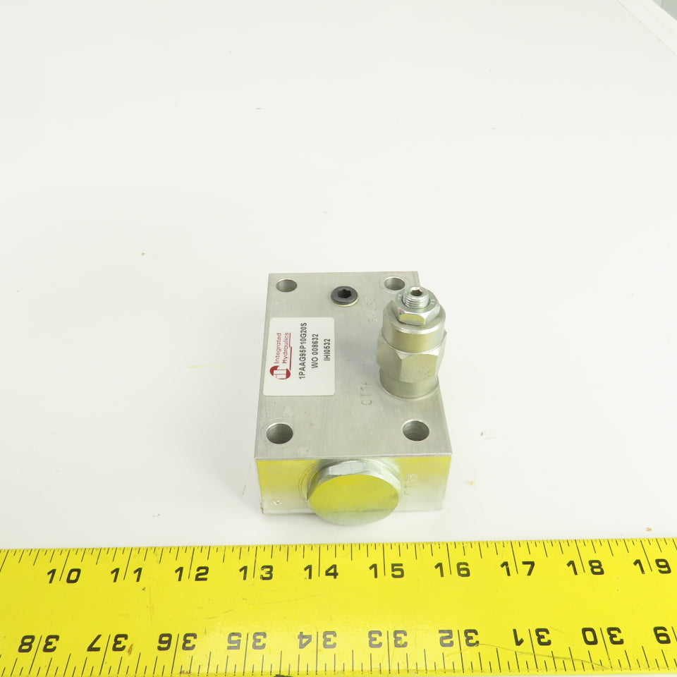 Vickers 1PAAG95P10G20S IH10532 Hydraulic Valve Block W/1DR2P20S Cartridge Valve