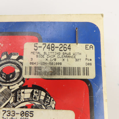 TMX 5-748-264 32 Tooth HSS Metal Slitting Saw Plain Tooth 3"OD x 1/8" 1" Arbor