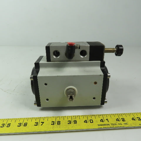 Pneumatic Actuator 90° Rotation 1/4" FNPTW/Direct Mount Solenoid Valve
