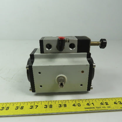 Pneumatic Actuator 90° Rotation 1/4" FNPTW/Direct Mount Solenoid Valve