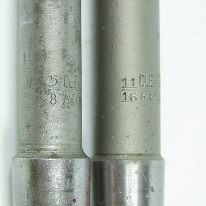 Cleveland 5/8", 11/16" Chucking Reamer Spiral 8 Flute Morse Taper #2 Shank Lot/2