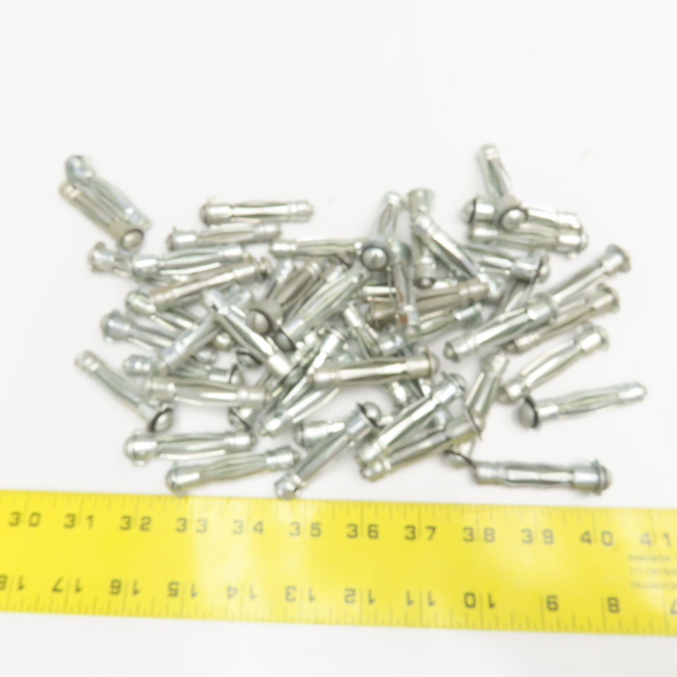 1/4" Hollow Wall Anchor Screw 2" Long Slotted Flat Head Drive Lot Of 50