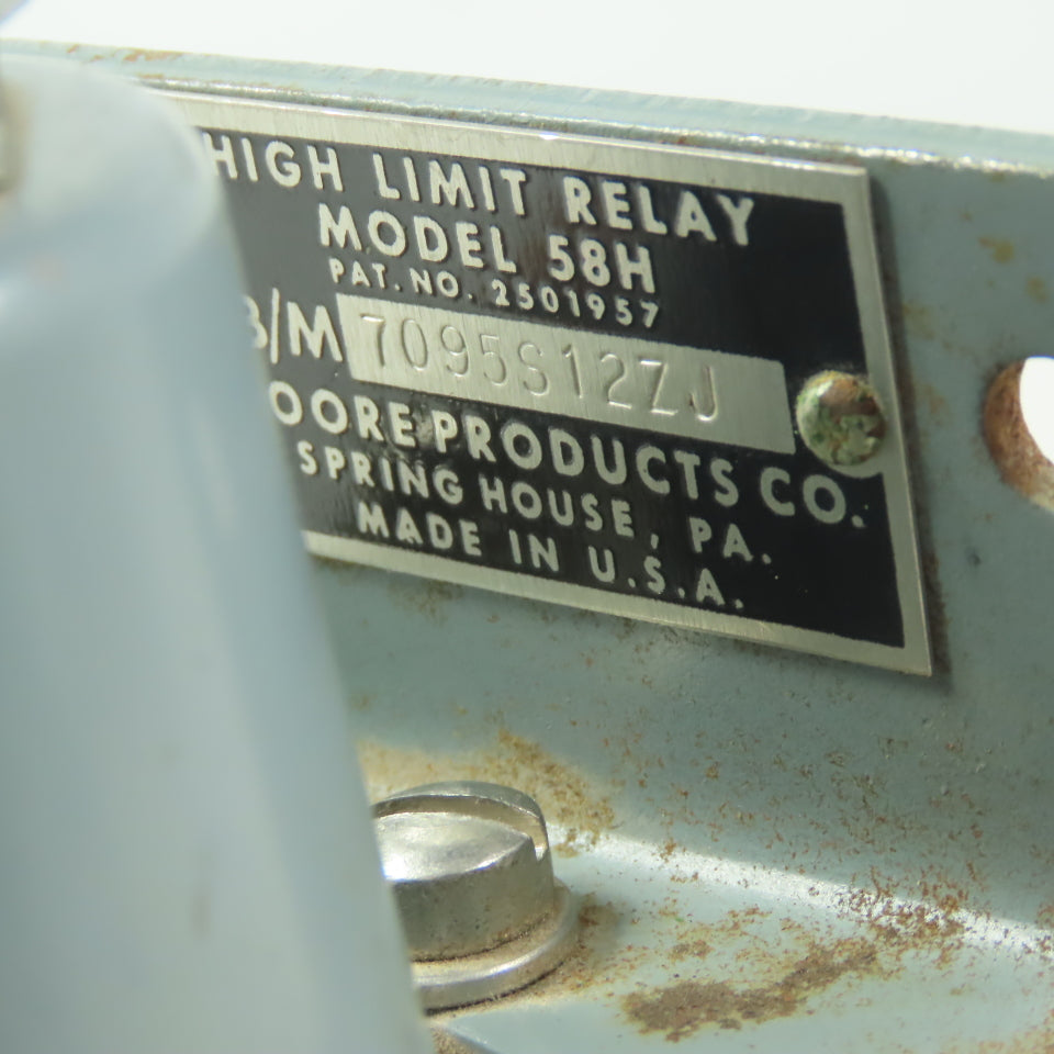Moore Products 58H High Limit Relay 1/4" NPT Ports