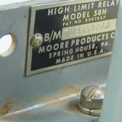 Moore Products 58H High Limit Relay 1/4" NPT Ports